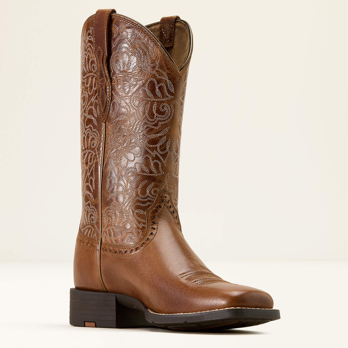 Women's Wide Square Toe Western Boots - Brown