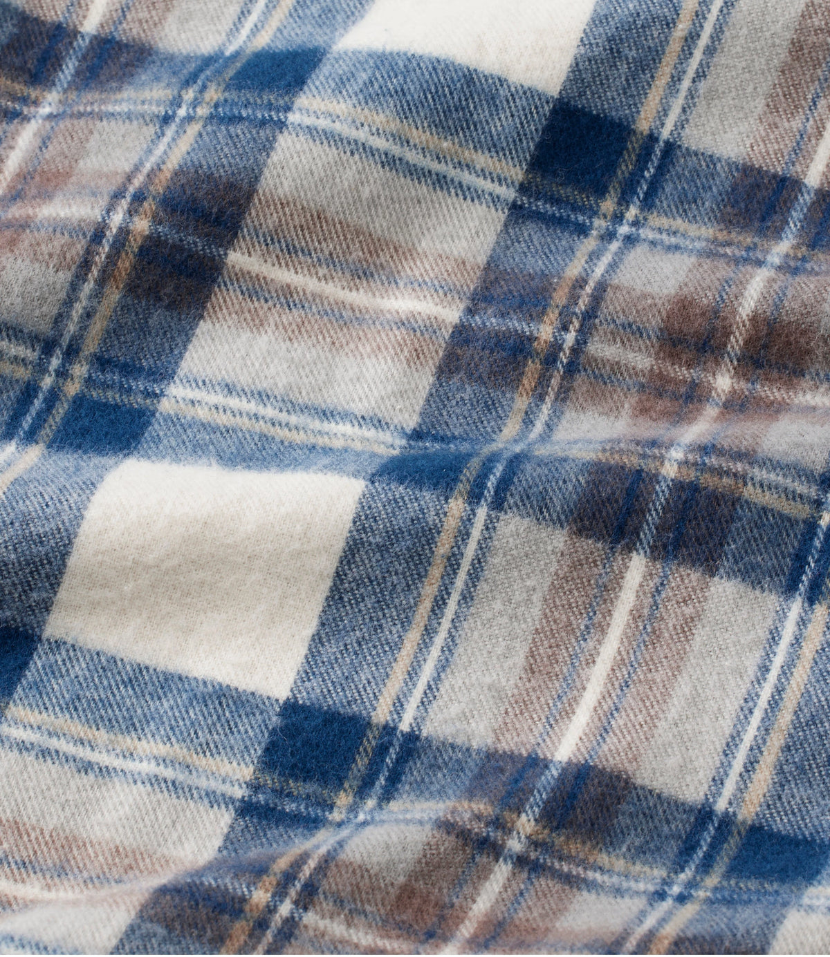 Men's Cotton Flannel Button-Down Shirt - Grey Plaid