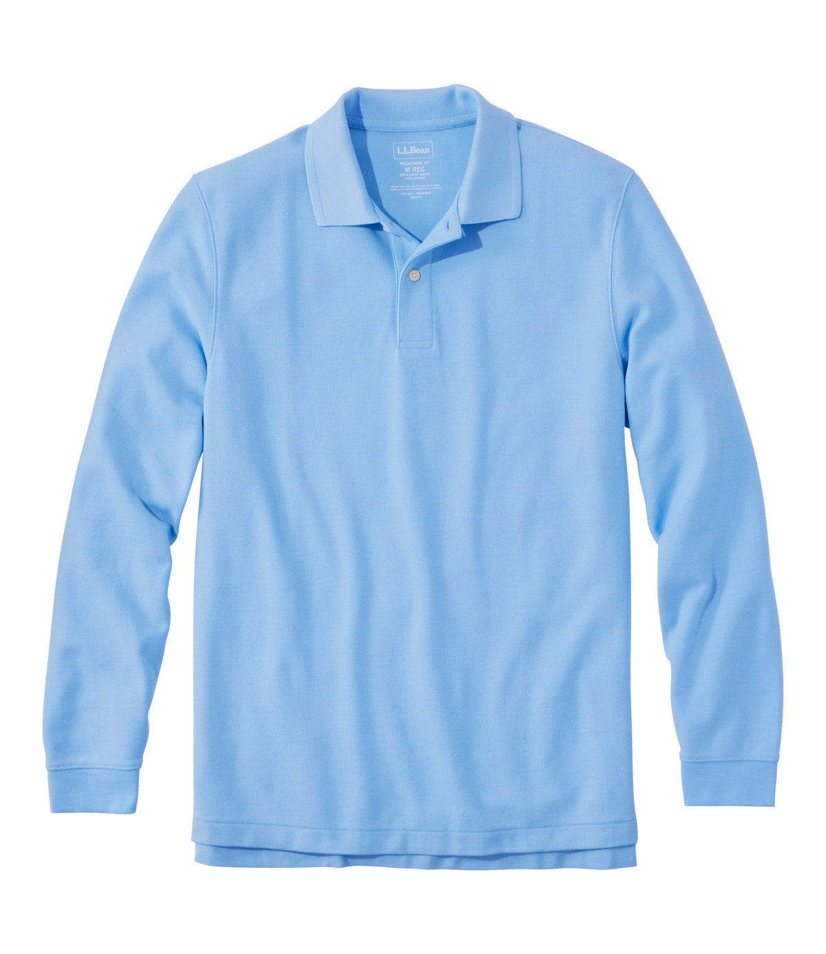 Men's Long-Sleeve Cotton Pique Polo - Lavender
