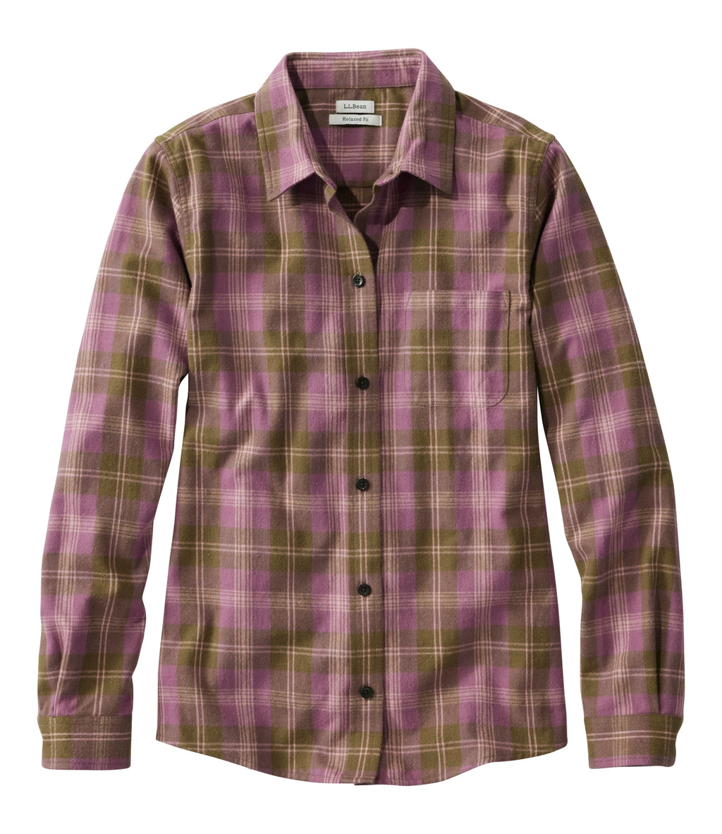 Women's Cotton Flannel Shirt - Indigo Plaid
