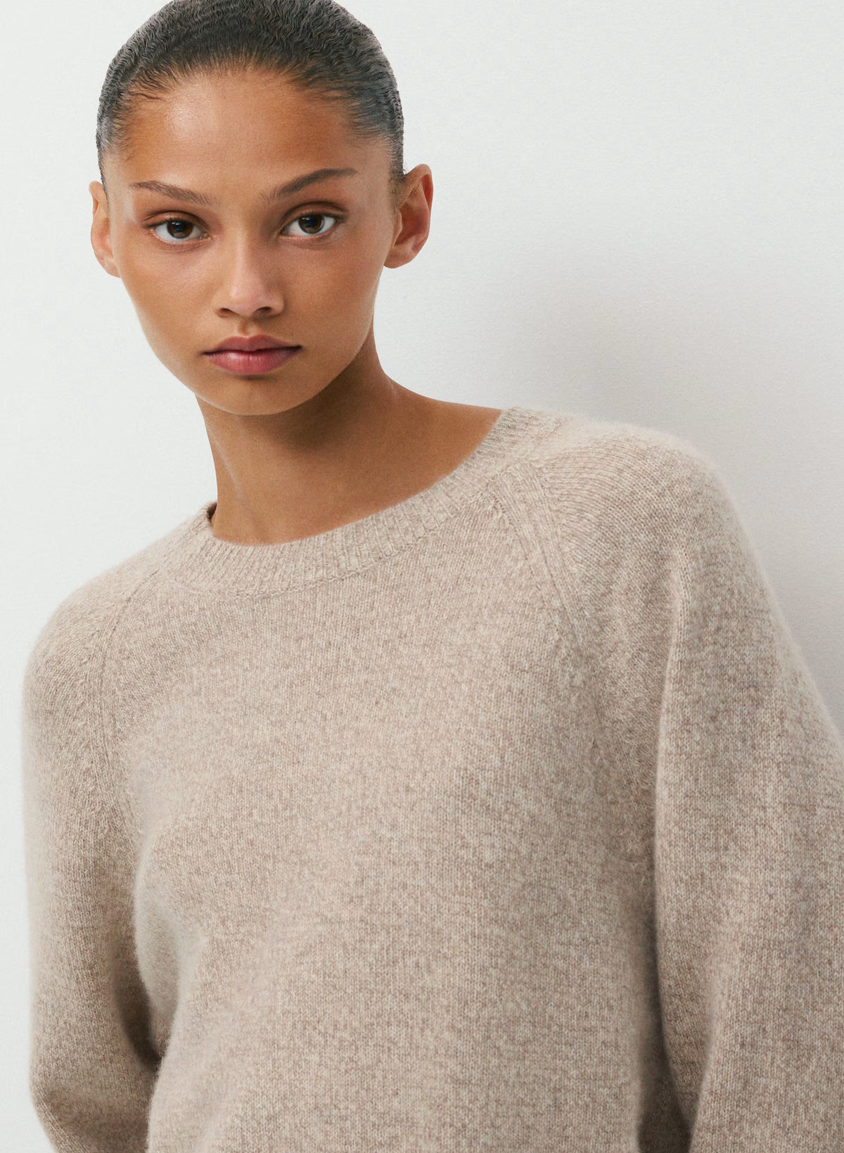 Wool Cashmere Raglan Sweater - Olive