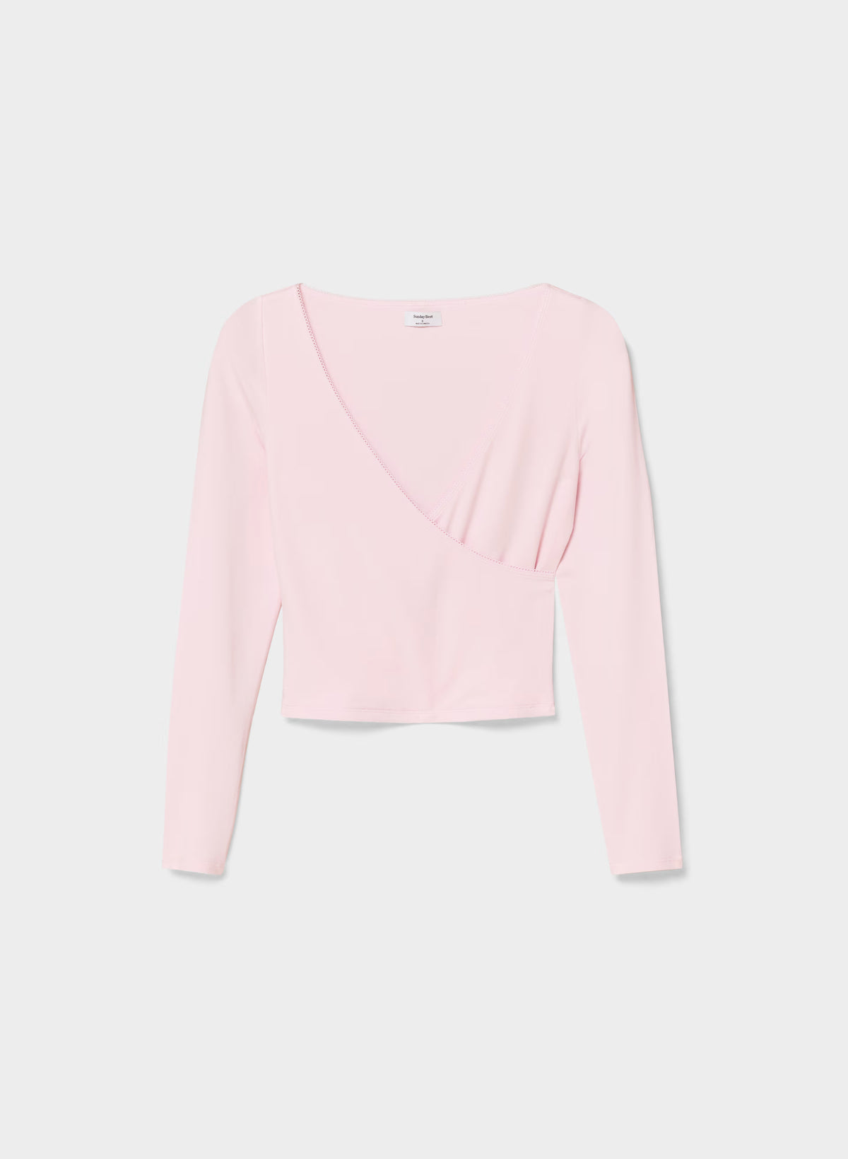 Long-Sleeve Modal Wrap Top - Navy
