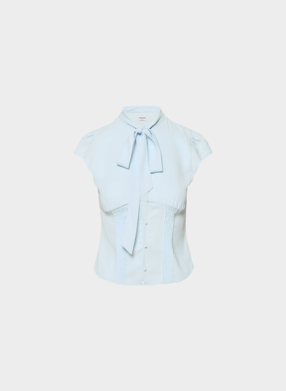 Short-Sleeve Button Top - Light Blue