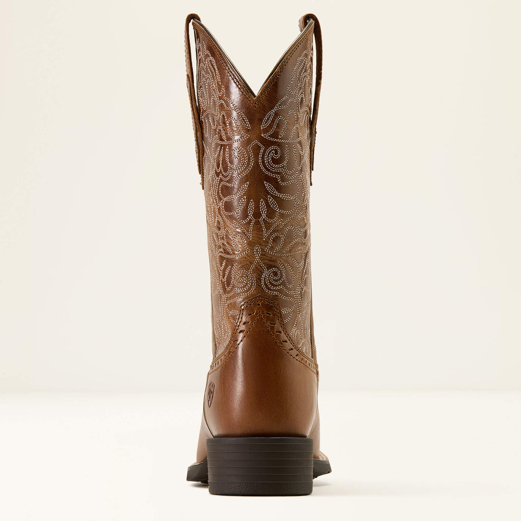 Women's Wide Square Toe Western Boots - Brown