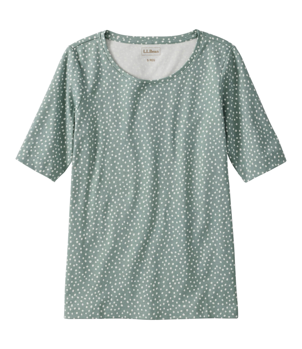 Women's Printed Elbow Sleeve Cotton Tee