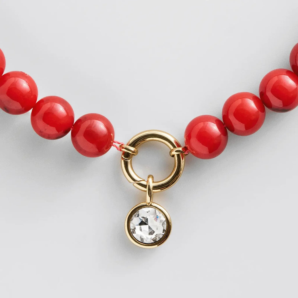 Olive Beaded Interchangeable Charm Necklace