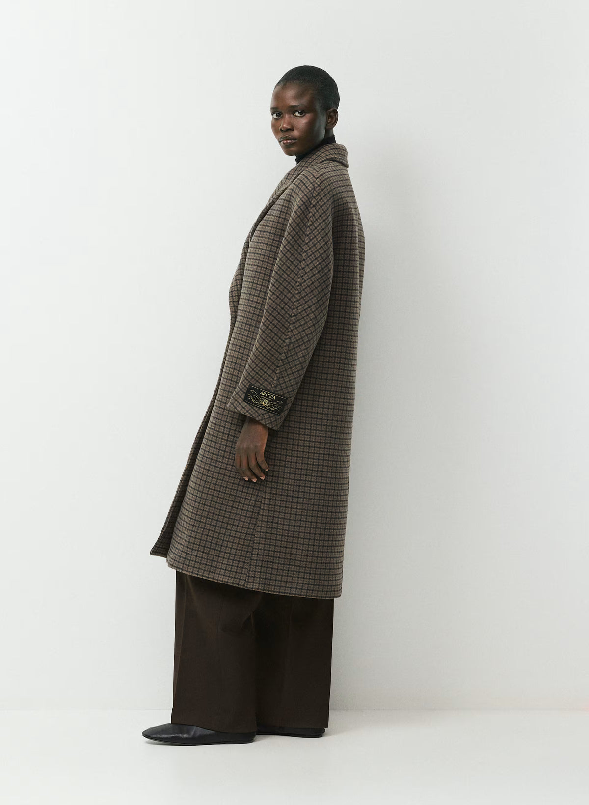 Double-Breasted Wool Cashmere Coat - Herringbone