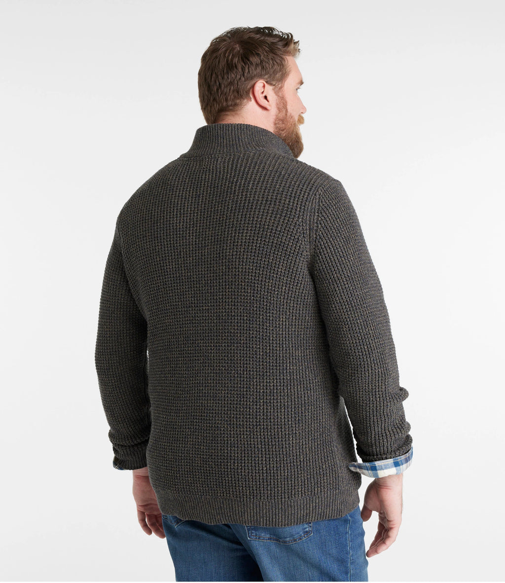 Men's Organic Cotton Waffle Quarter-Zip Sweater