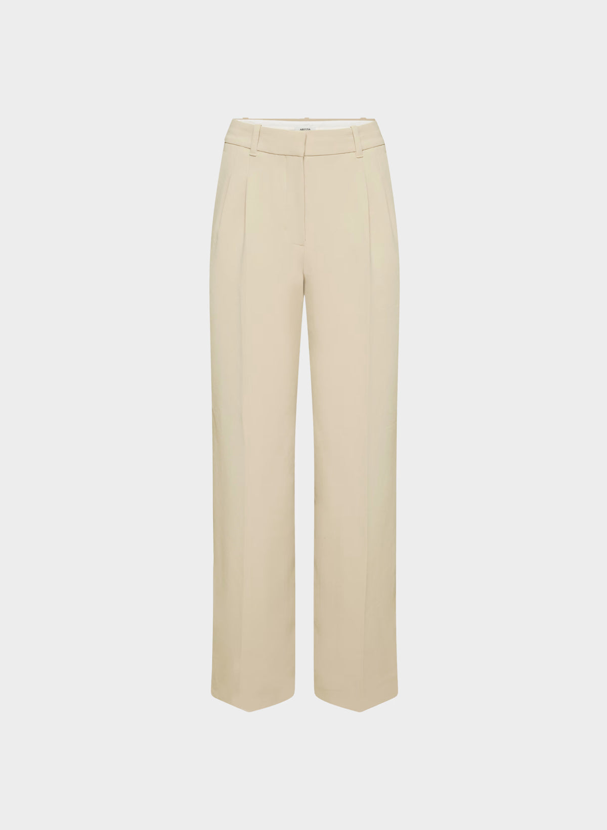 High-Rise Wide-Leg Crepe Trousers - Sand
