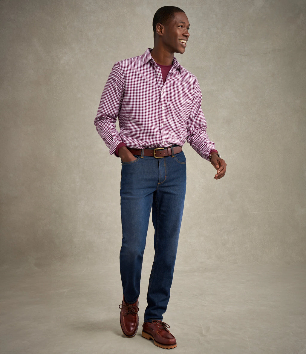 Men's Wrinkle-Resistant Check Shirt - Blue