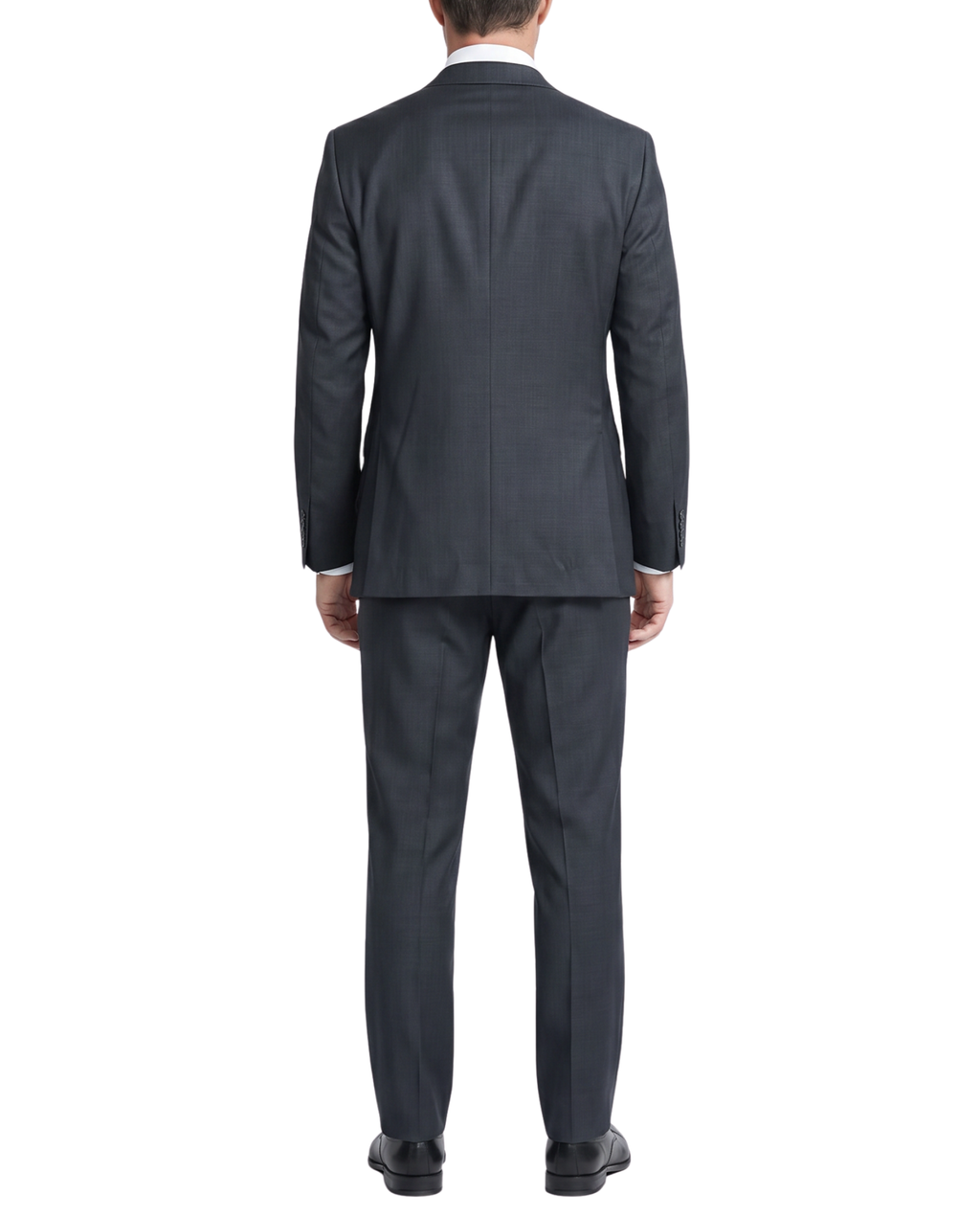 Men's Black Wool Slim Fit Notch Lapel 2-Button Suit