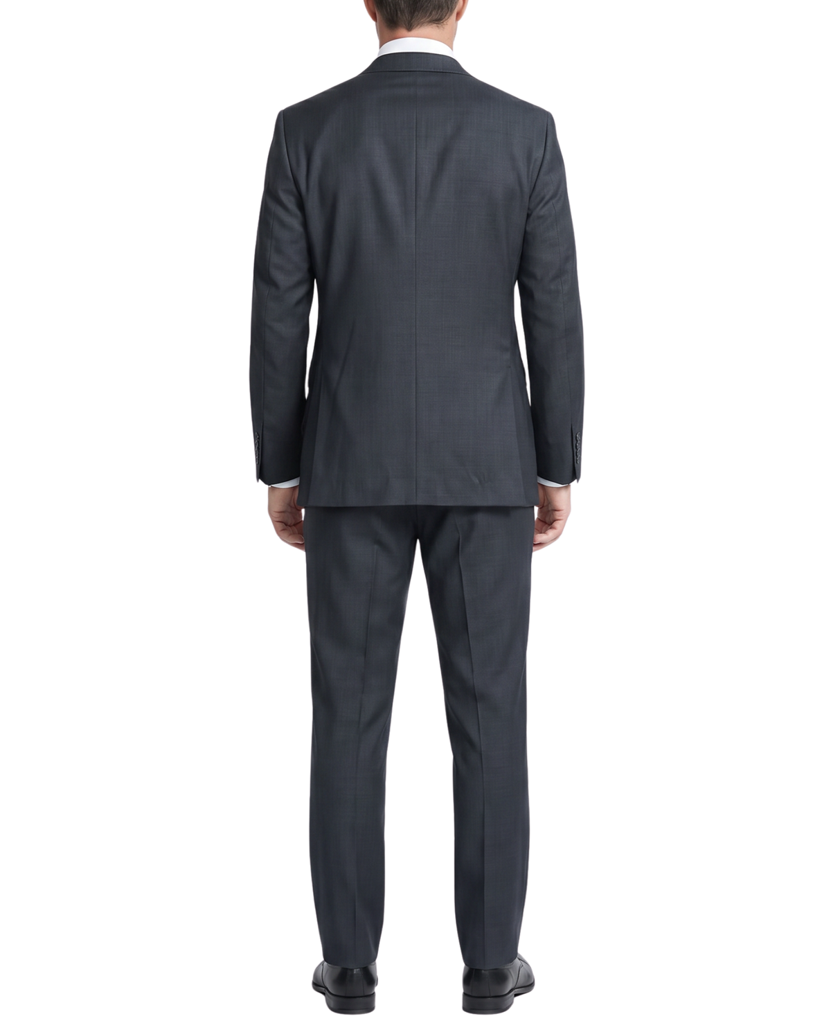 Men's Black Wool Slim Fit Notch Lapel 2-Button Suit
