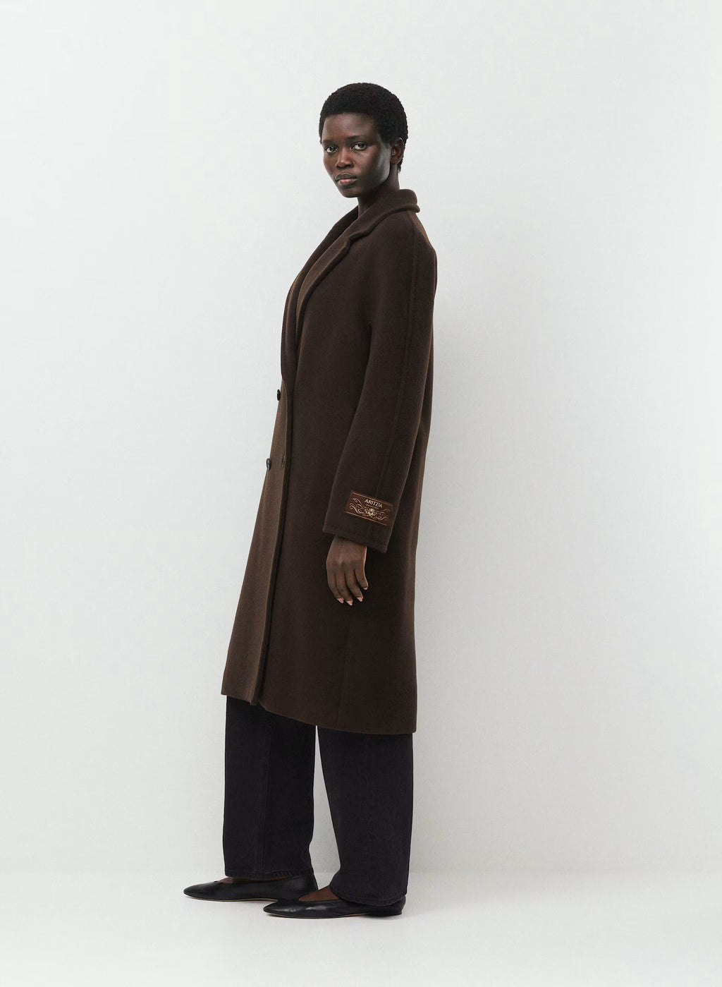 Double-Breasted Wool Cashmere Coat - Herringbone