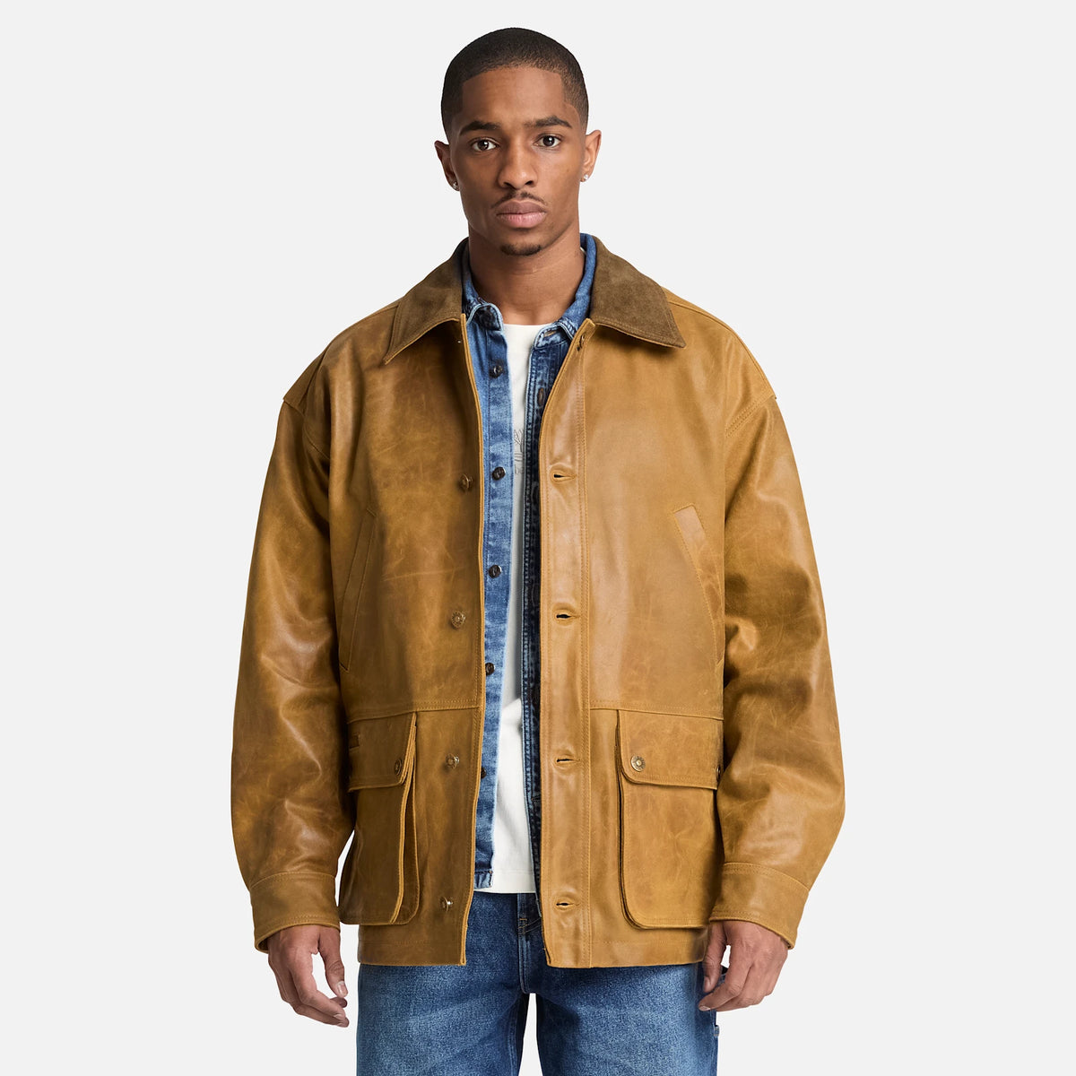 Men's Leather Field Coat