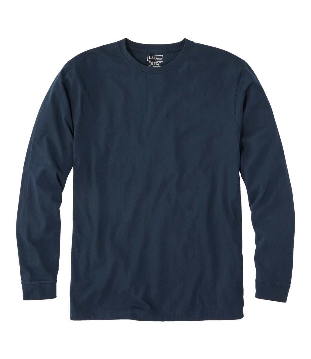 Men's Long-Sleeve Cotton Crewneck T-Shirt - Black