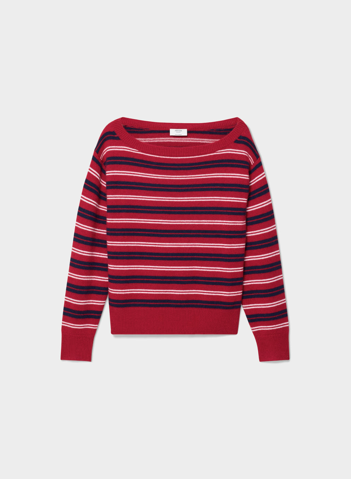 Cashmere Boatneck Sweater - Heather Gray