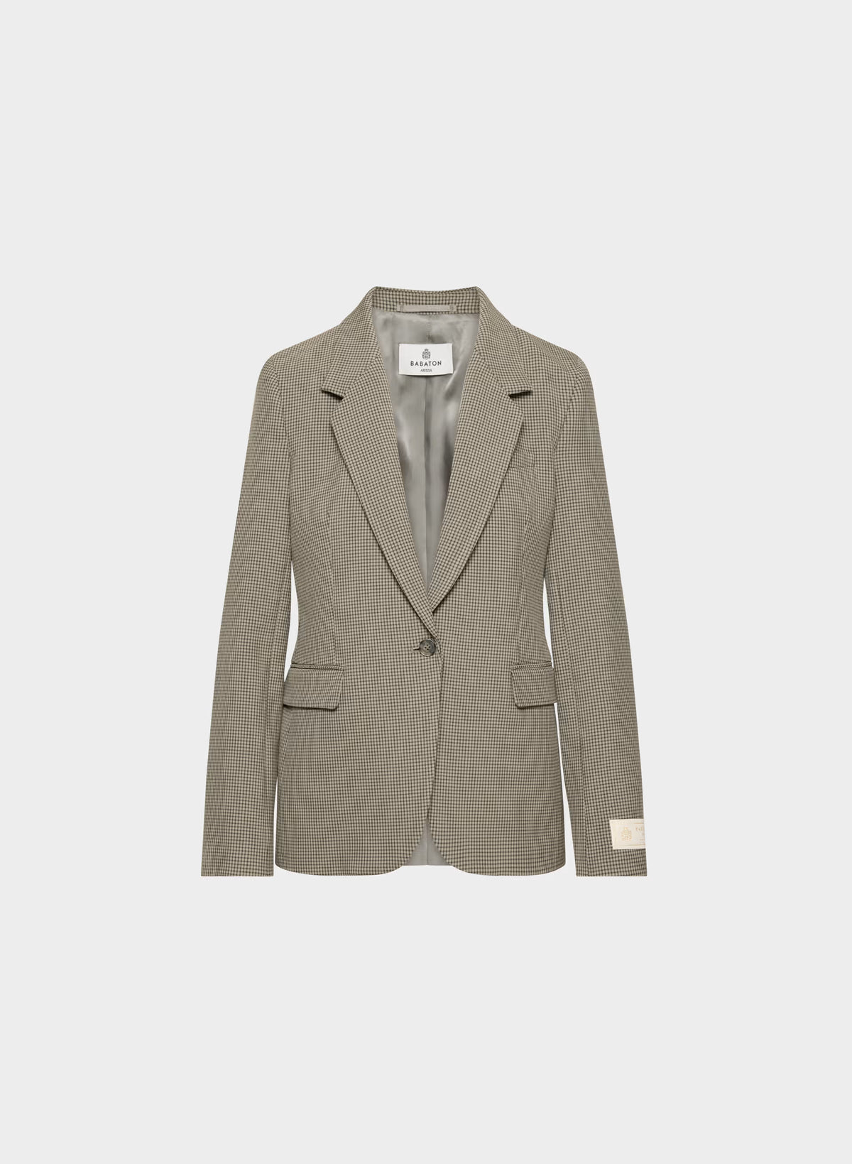 Single-Breasted Stretch Blazer - Check