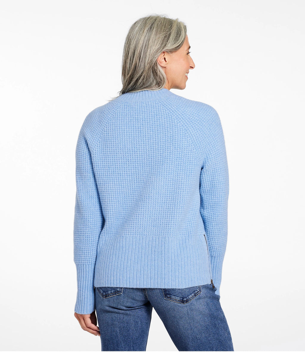 Women's Waffle Crewneck Sweater - Rustic Red