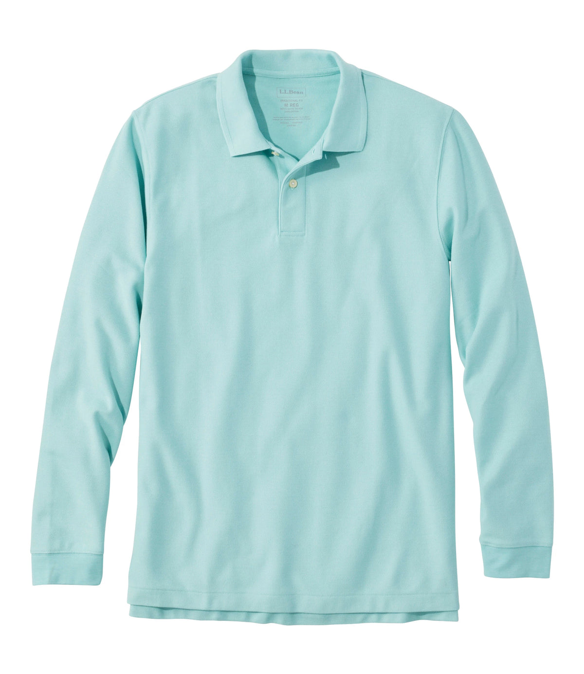 Men's Long-Sleeve Cotton Pique Polo - Lavender