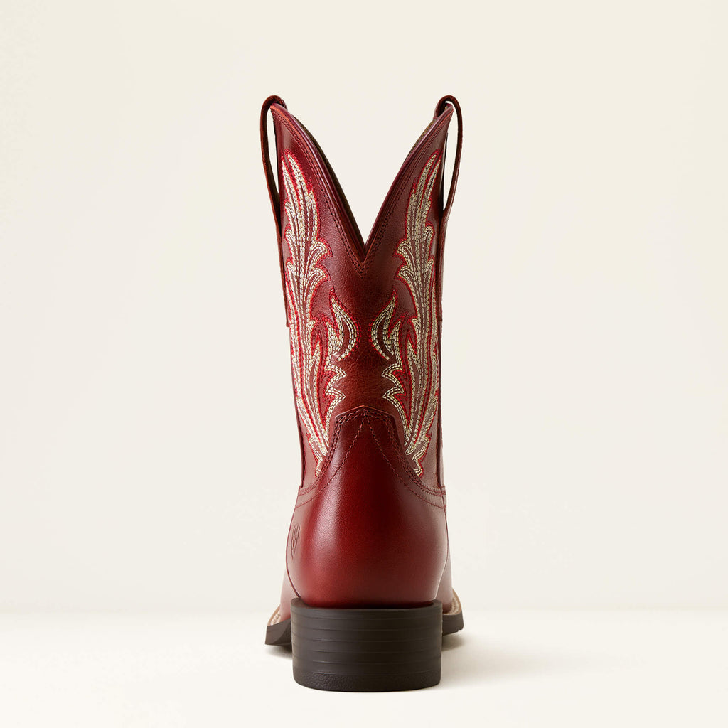 Women's Leather Wide Square Toe Western Boot