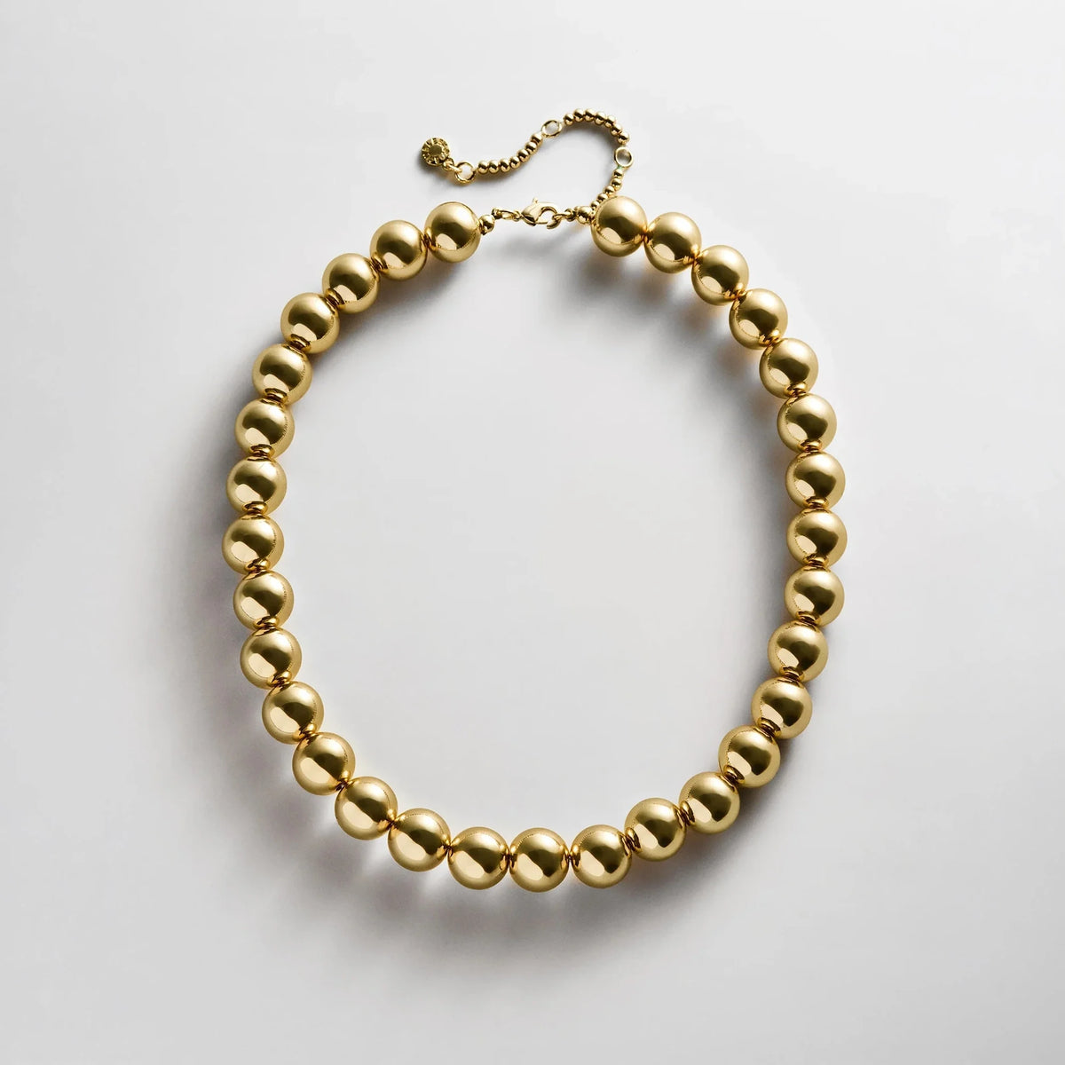 14mm Resin Beaded Necklace - Gold