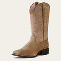 Women's Wide Square Toe Western Boots - Brown