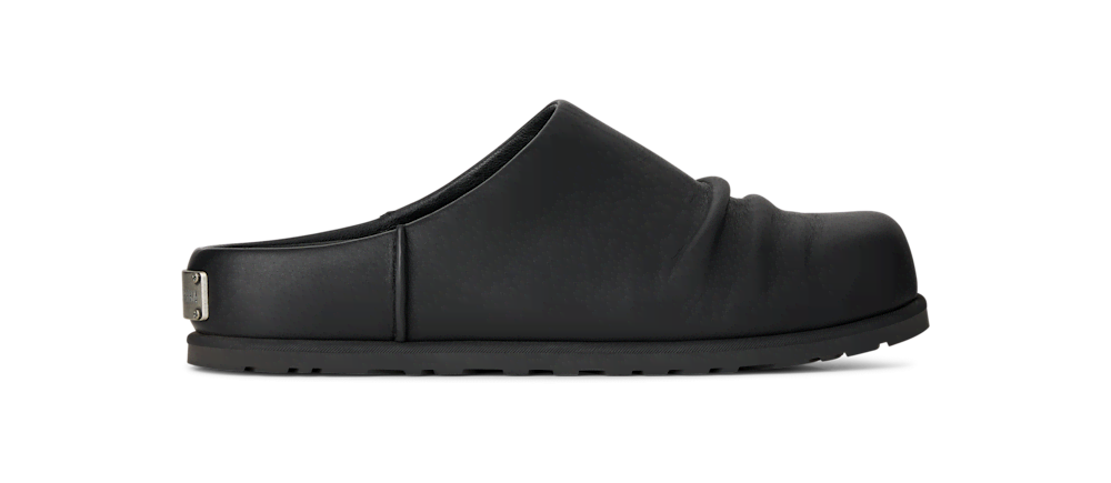 All-Gender Leather Wool-Lined Clog - Black