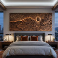 Hand-Carved Solid Wood Eclipse Wall Art with LED Backlight
