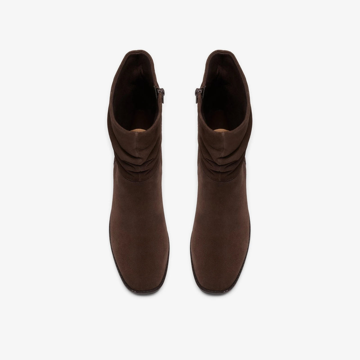 Suede Slouch Ankle Boot - Dark Brown