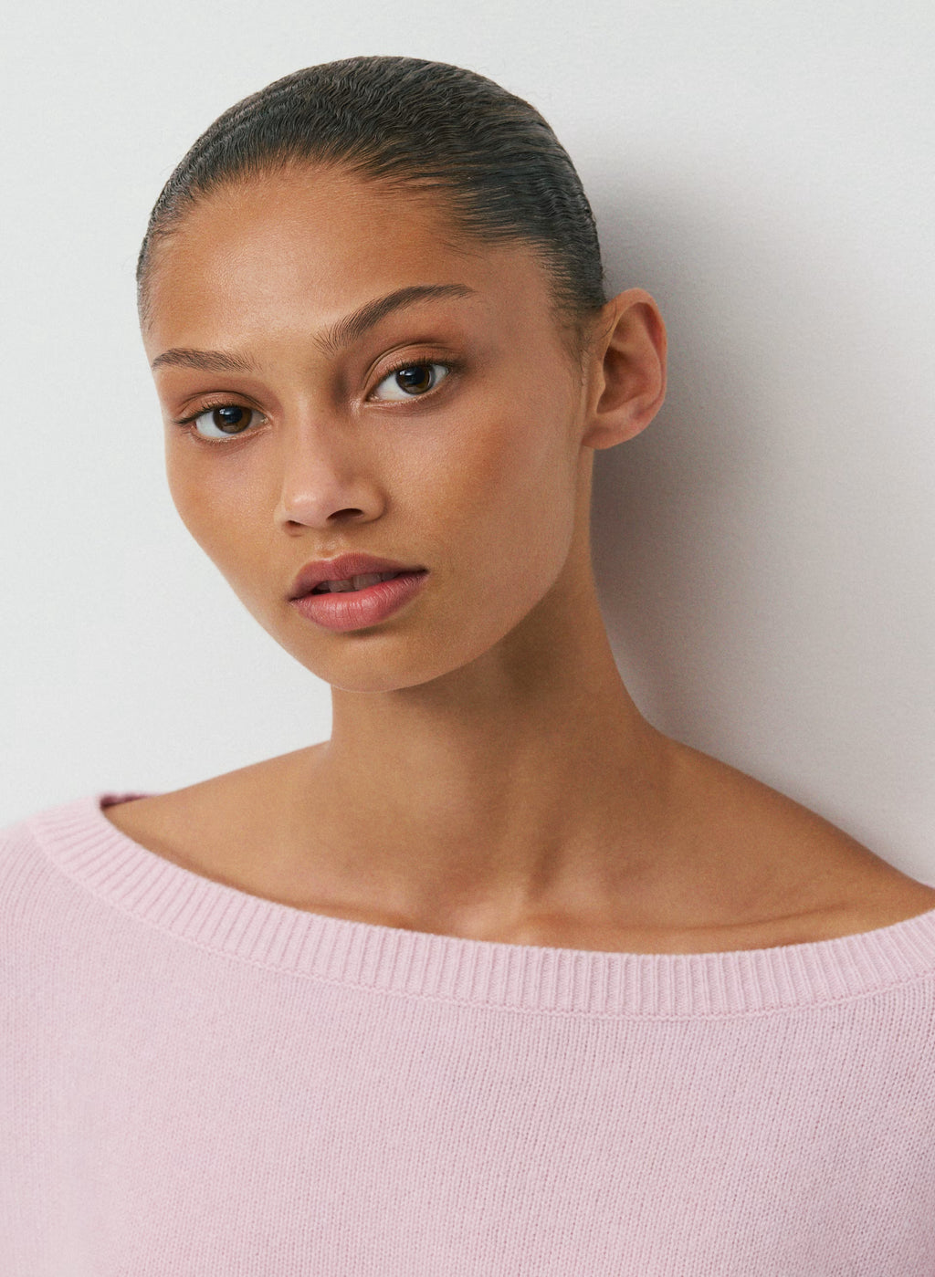 Cashmere Boatneck Sweater - Heather Gray