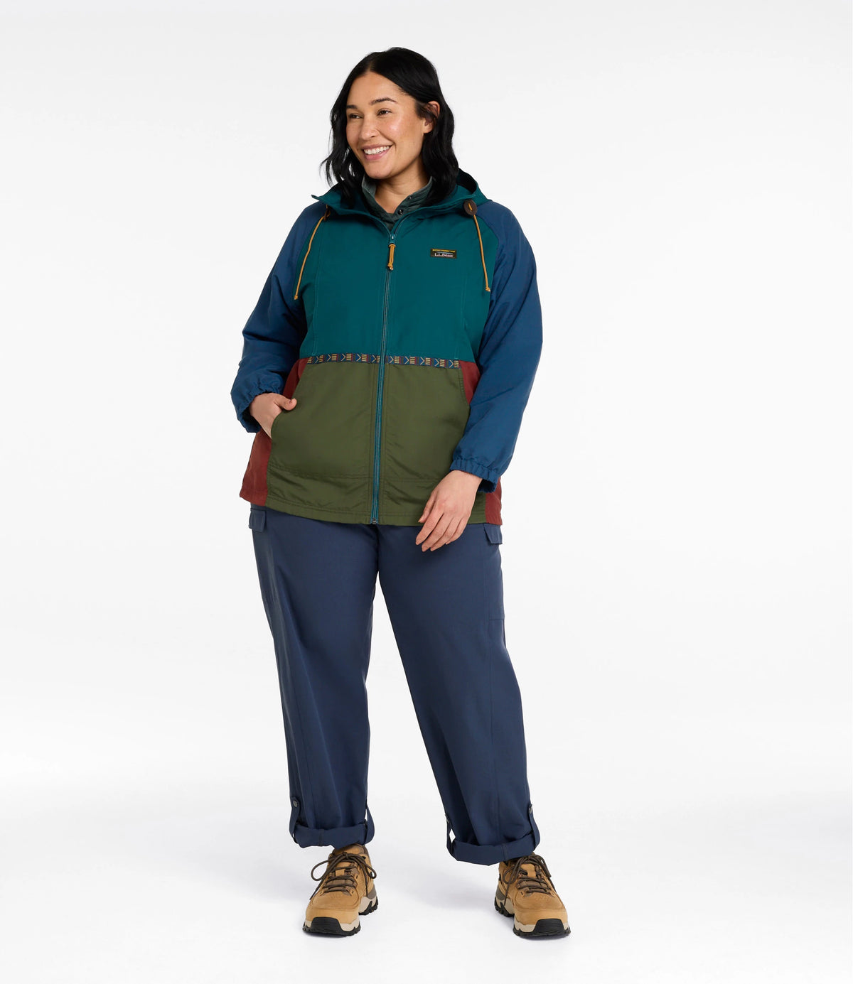 Women's Hooded Windbreaker Jacket - Green