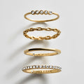 Water-Resistant Gold Tone Ring Set