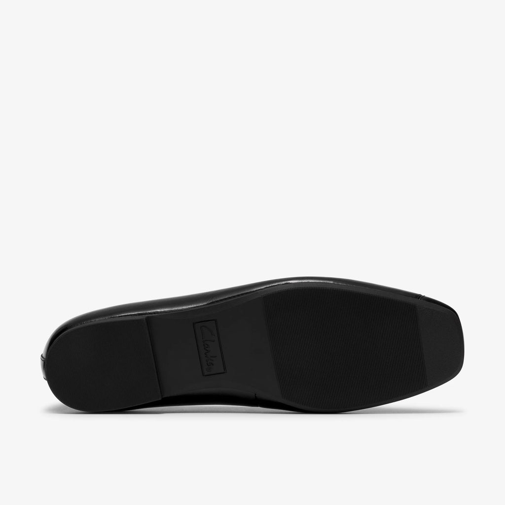 Women's Leather Square Toe Ballet Flat - Black