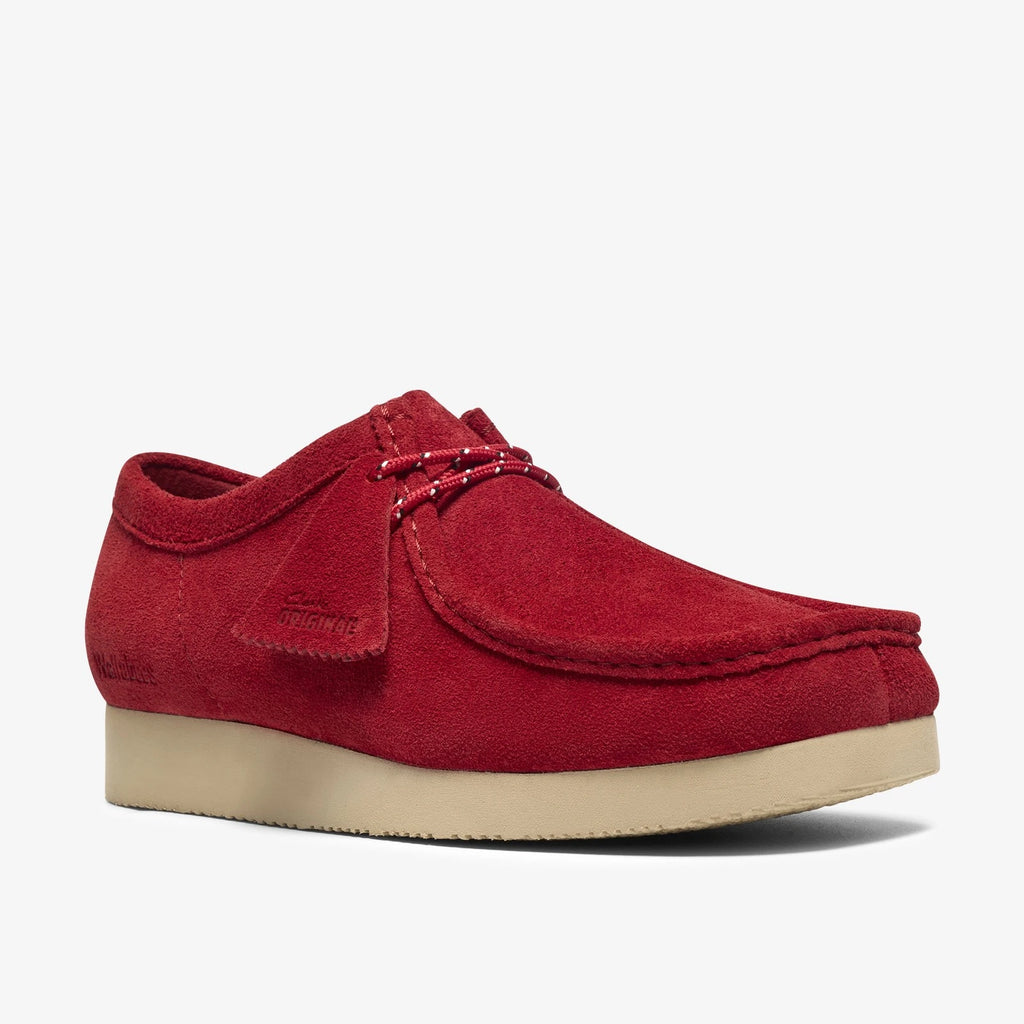 Men's Suede Moc Toe Lace-Up Shoe - Red