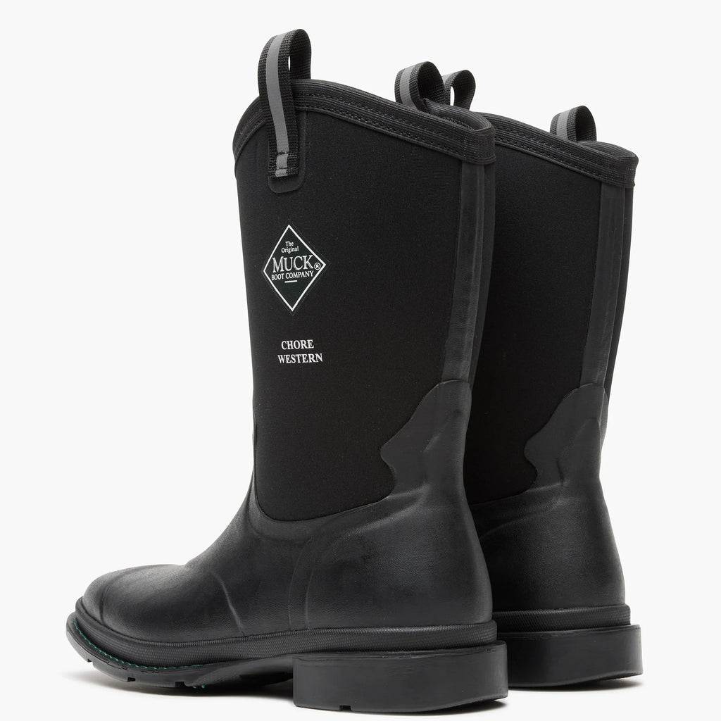Women's Waterproof Western Work Boots - Black