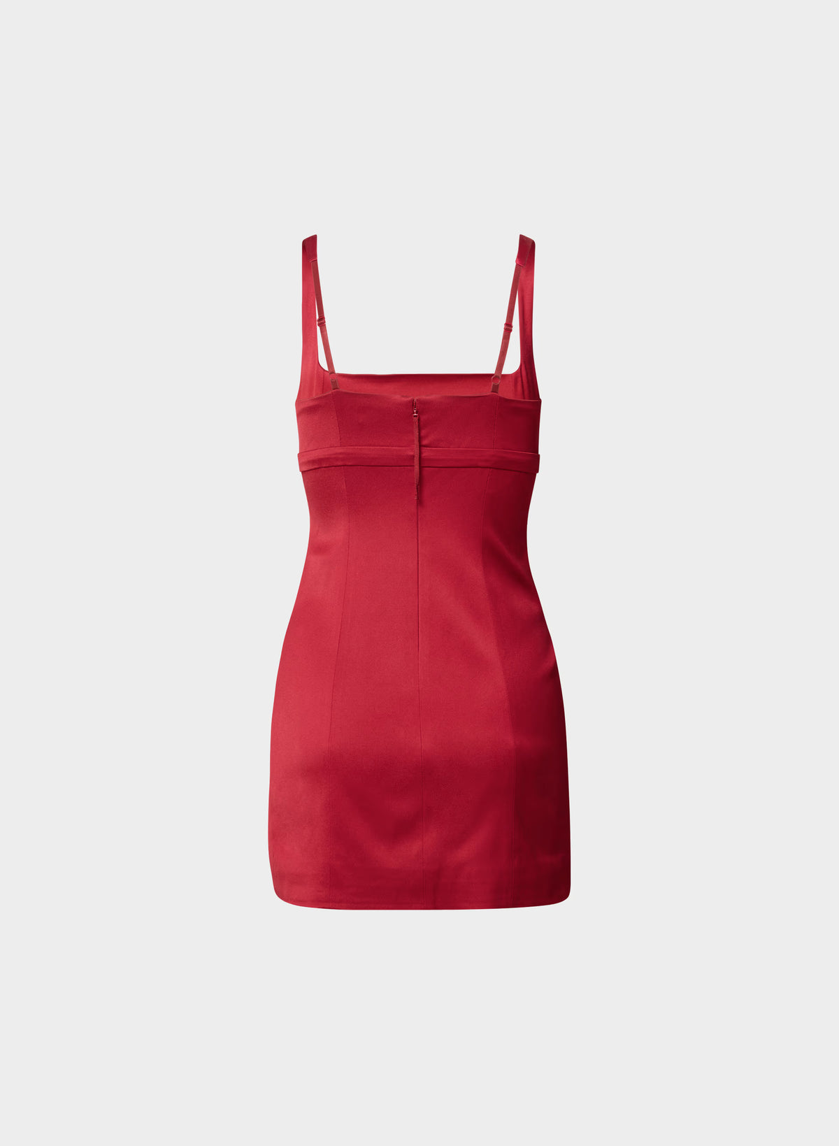 Square-Neck Stretch Satin Mini Dress - Pink
