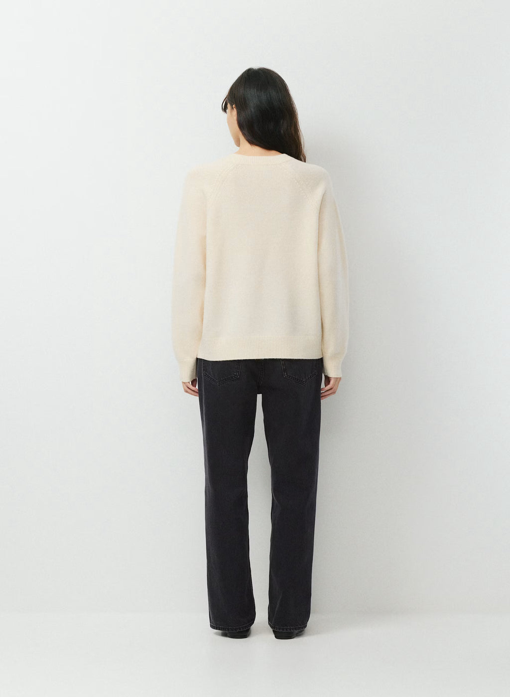 Wool Cashmere Raglan Sweater - Olive