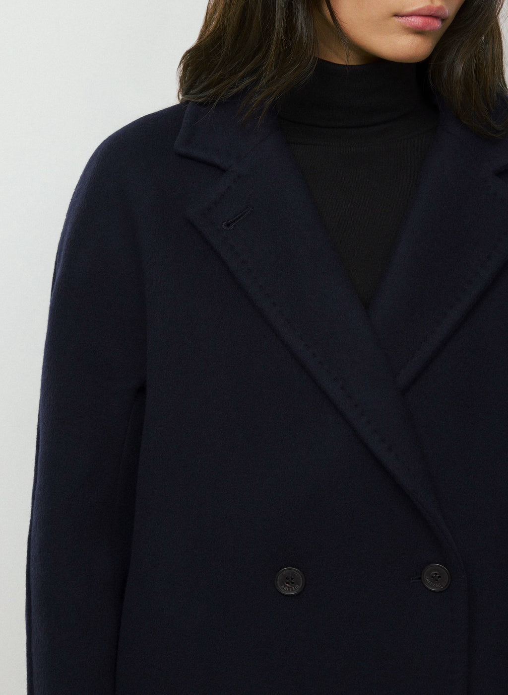 Double-Breasted Wool Cashmere Coat - Herringbone