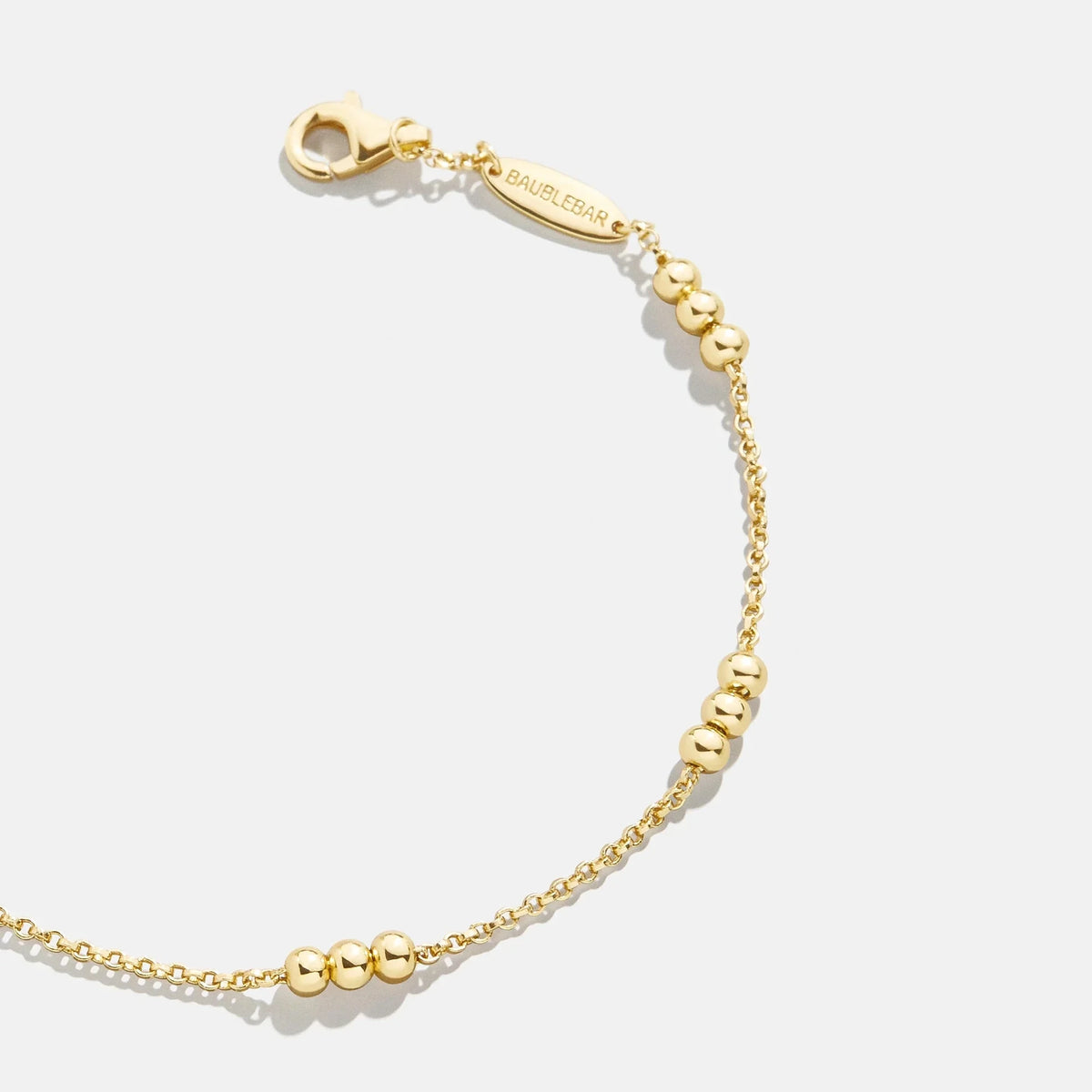 Gold-Plated Beaded Chain Bracelet