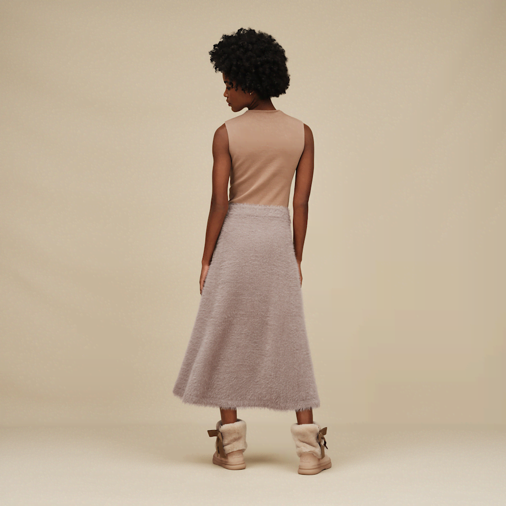 Women's Plush Knit Maxi Skirt - Pale Orchid