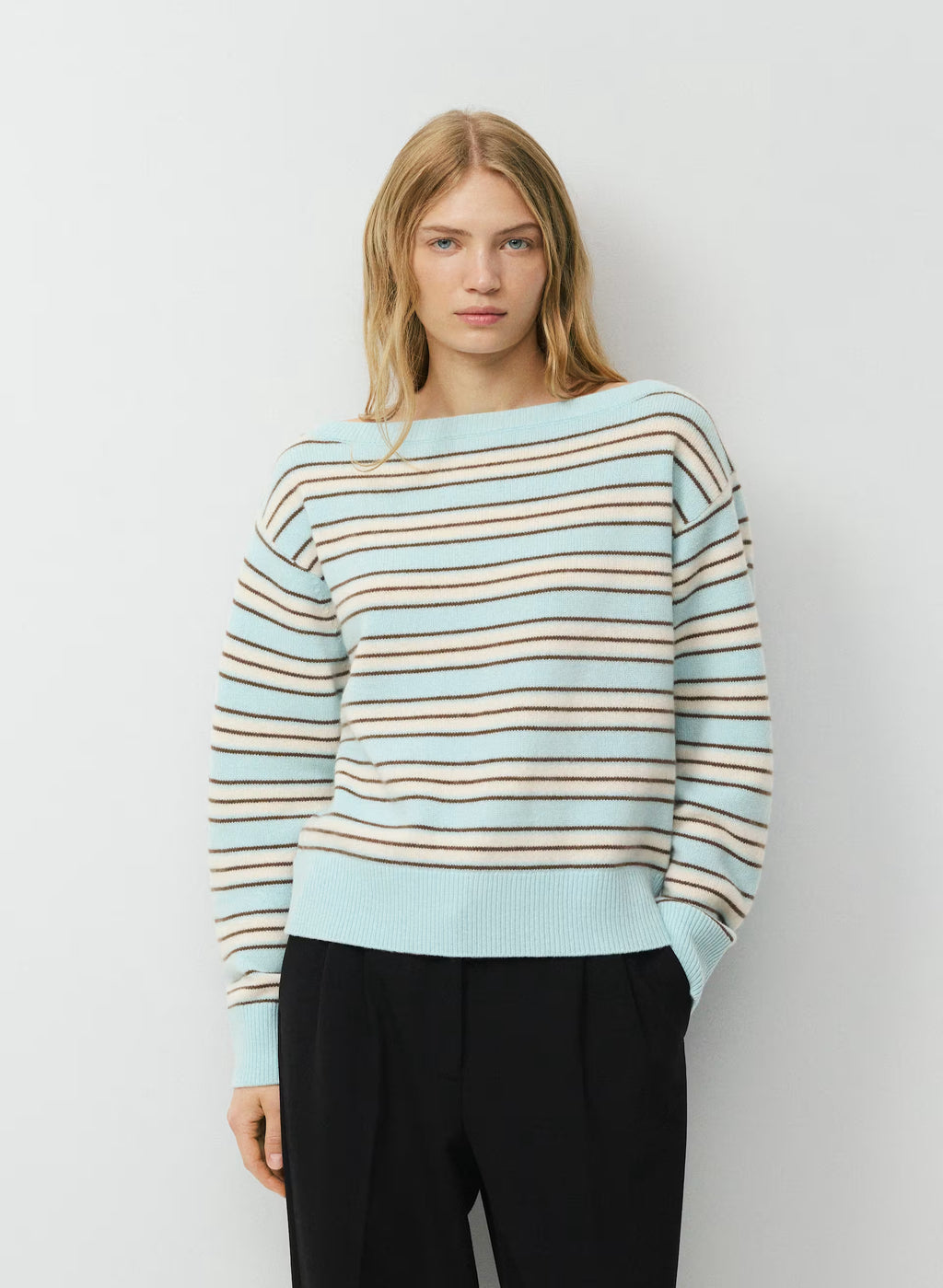 Cashmere Boatneck Sweater - Heather Gray