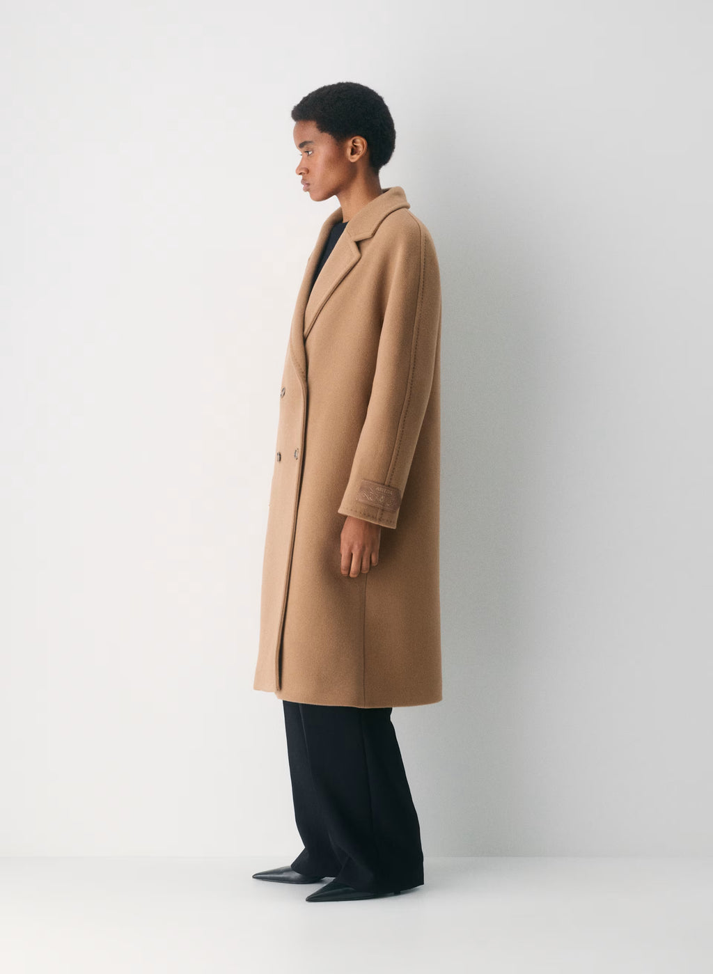 Double-Breasted Wool Cashmere Coat - Herringbone