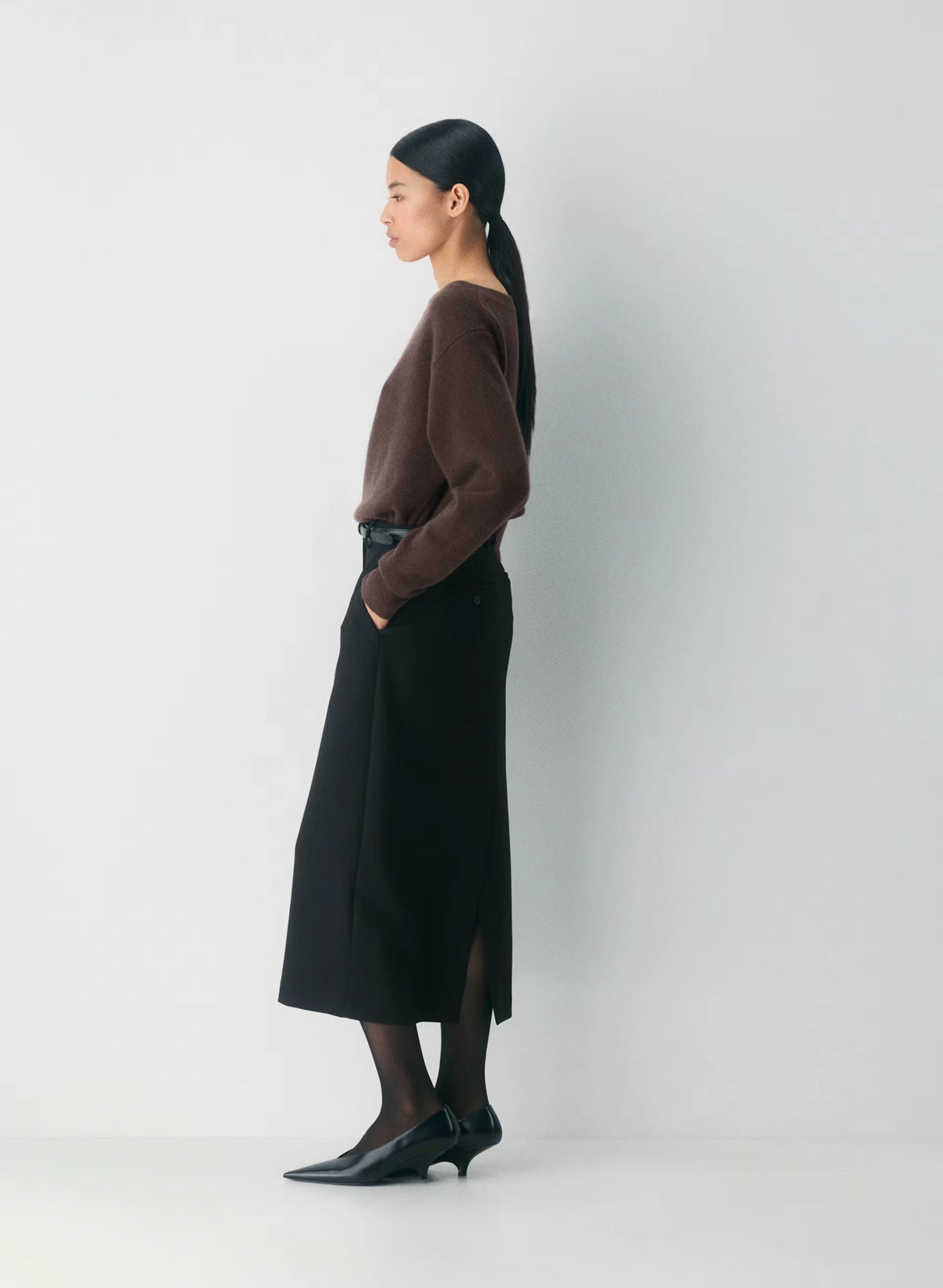Cashmere Boatneck Sweater - Heather Gray