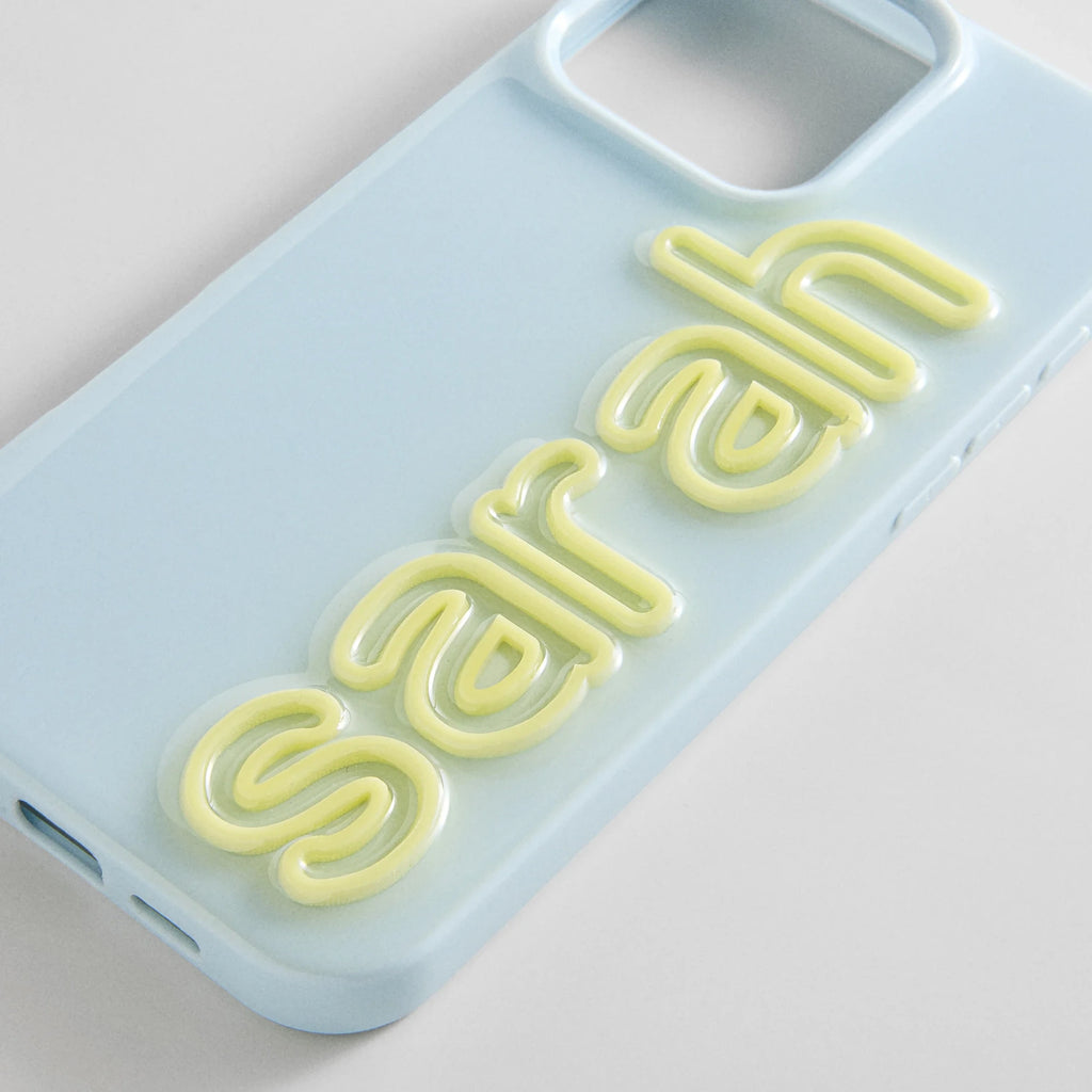 Custom Raised Letter Phone Case - Blue Yellow
