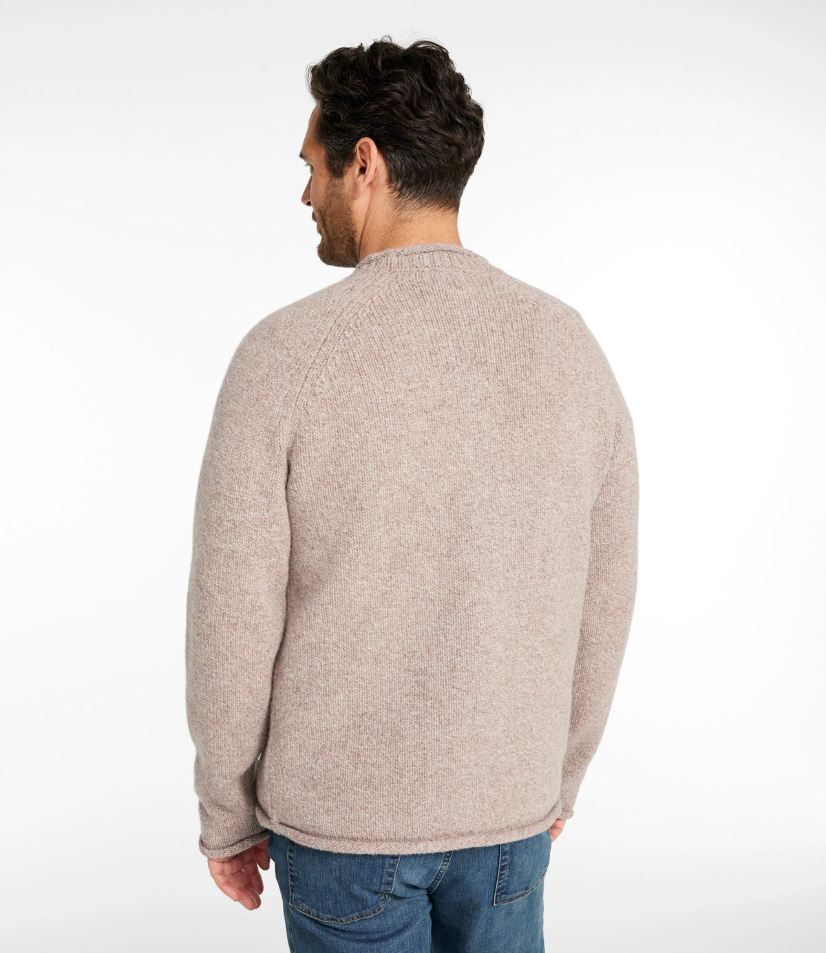 Men's Lambswool Rollneck Sweater - Natural
