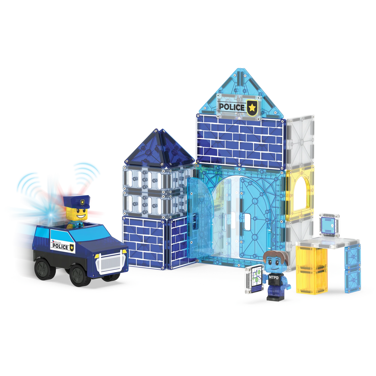 Police Station Magnetic Building Set - 35 Pieces