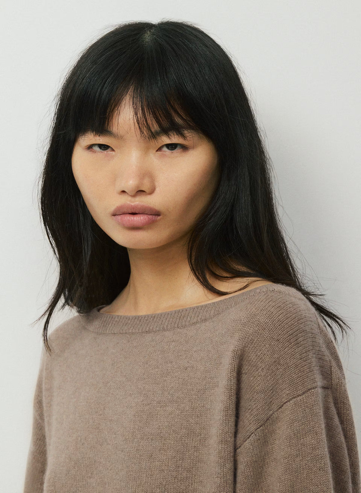 Cashmere Boatneck Sweater - Heather Gray