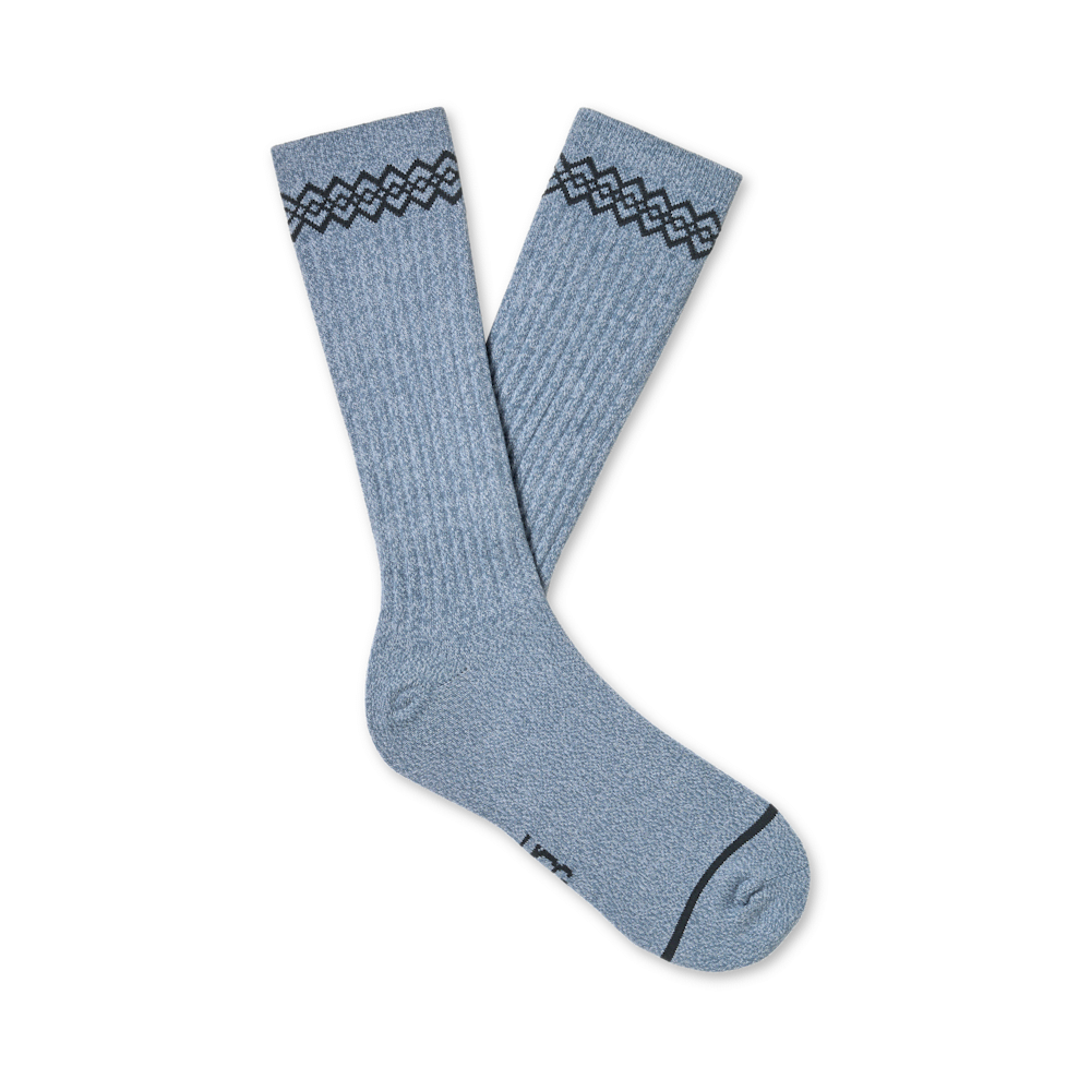 Men's Jacquard Trim Crew Socks - 3 Pack