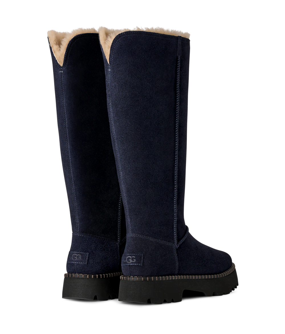 Women's Suede Platform Tall Boot - Blue