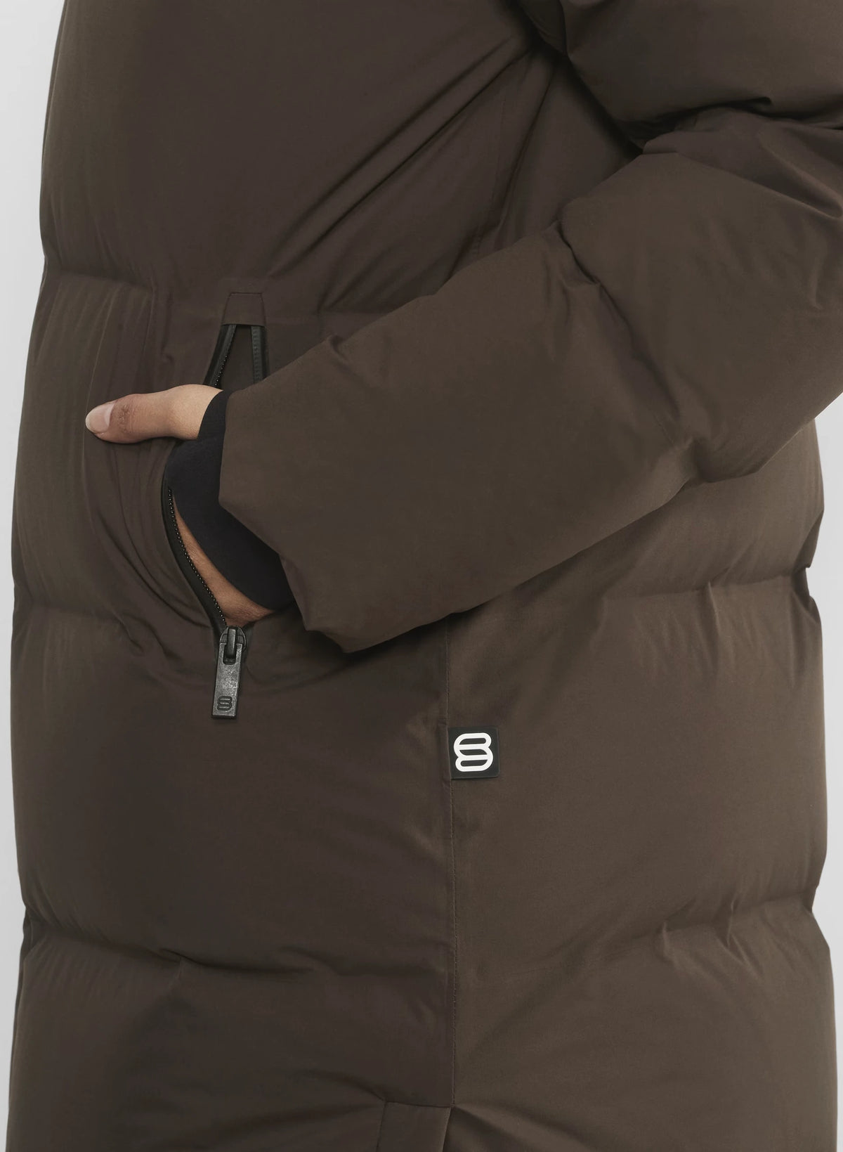 Waterproof Long Down Puffer Coat - Gray
